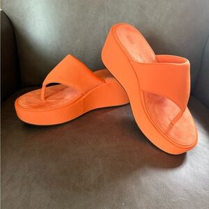 Fitflop Orange Sandals Vibrant Comfort Slip-On
